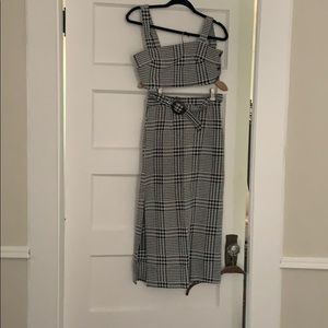 Free People cropped top and skirt set